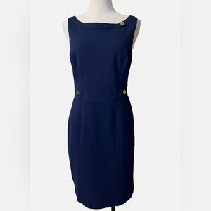 White House Black Market Navy Blue Dress